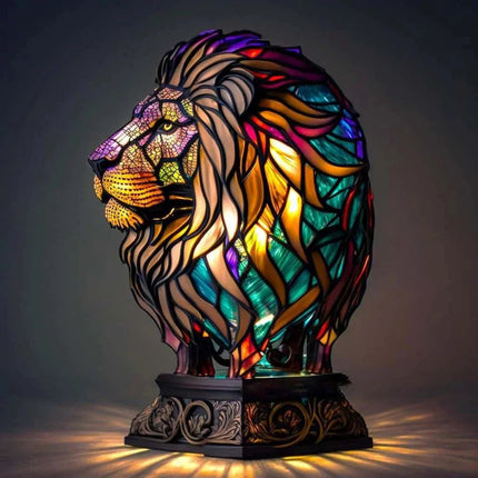 VitraFauna | Artistic Stained Glass Table Lamp with Unique Animal Prints | Stylish Lighting for Cozy Atmosphere 15