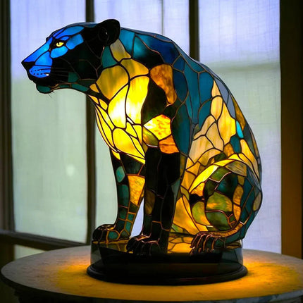 VitraFauna | Artistic Stained Glass Table Lamp with Unique Animal Prints | Stylish Lighting for Cozy Atmosphere 3