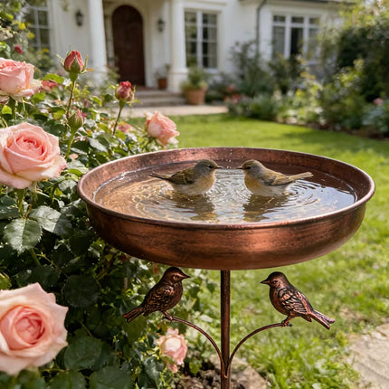 Bird Bath with Stand, Metal Bird Baths for Outdoors