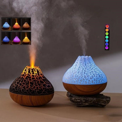 Compact Cool Mist Humidifier with Wood Grain Finish & Adjustable Output | Quiet Aromatherapy for Small Spaces