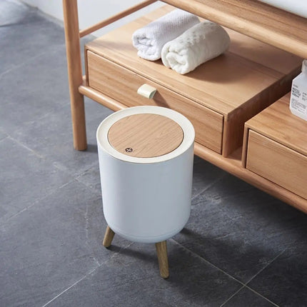 Small Trash Can with Lid, Bathroom Trash Can for Living Room and Small Spaces