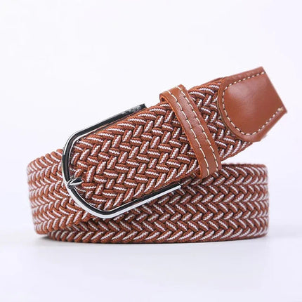 Elastic Fabric Belt with Metal Buckle, One Size Casual Stretchy Belt for Everyday Outfits – image 46