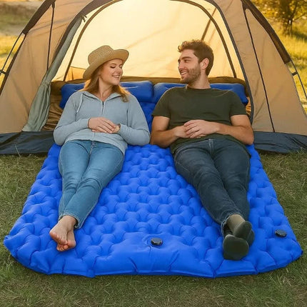 WanderRuhe | Ultra-Light Self-Inflating Double Hiking Mat with Auto-Inflation Technology | Spacious and Portable for Comfortable Camping 3