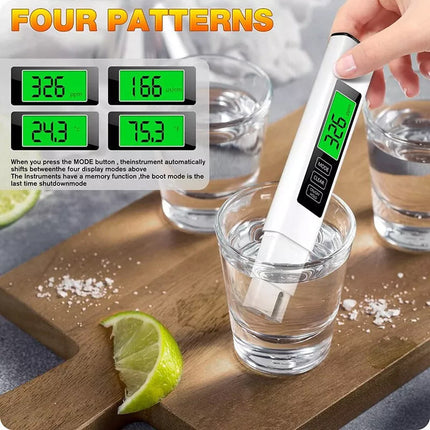 Water Quality Tester | 4-in-1 TDS Meter with Titanium Alloy Sensor | Accurate Measurements for Safe Drinking Water 4