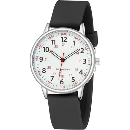 Waterproof Nurse Watch with Clear Second Hand & Comfortable Silicone Band for Accurate Timekeeping 0