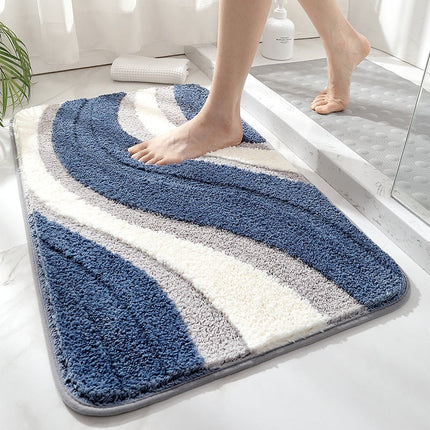 Wave Collection | Non-Slip Bath Mat with Plush Texture | Soft and Safe for Bathroom Comfort 0