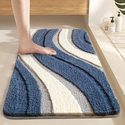 Wave Collection | Non-Slip Bath Mat with Plush Texture | Soft and Safe for Bathroom Comfort 1