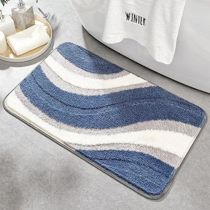 Wave Collection | Non-Slip Bath Mat with Plush Texture | Soft and Safe for Bathroom Comfort 3