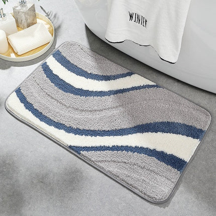 Wave Collection | Non-Slip Bath Mat with Plush Texture | Soft and Safe for Bathroom Comfort 5