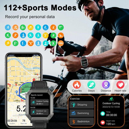 Wayne | Military Smartwatch with Fitness Tracker & Waterproof Design | Rugged Health Monitoring for Active Lifestyles 6