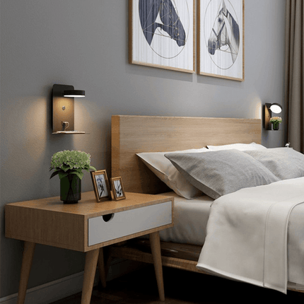 Wearclo | Adjustable Wall Lamp with Charging Shelf & Eco-Friendly LED | Stylish Lighting Solution for Convenience 3