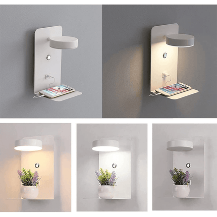 Wearclo | Adjustable Wall Lamp with Charging Shelf & Eco-Friendly LED | Stylish Lighting Solution for Convenience 4