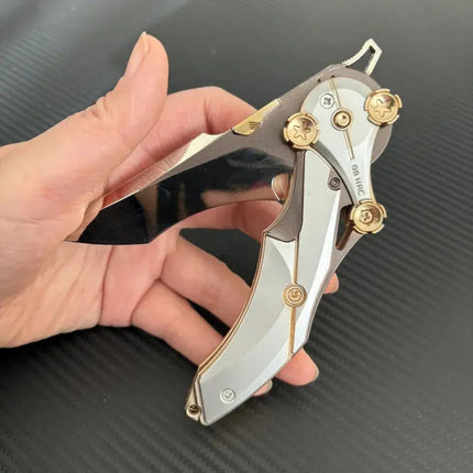 Wearclo | All-Metal Folding Knife with 8Cr13Mov Steel Blade | Compact EDC Tool for Effortless Cutting 3