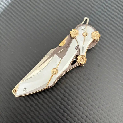 Wearclo | All-Metal Folding Knife with 8Cr13Mov Steel Blade | Compact EDC Tool for Effortless Cutting 7