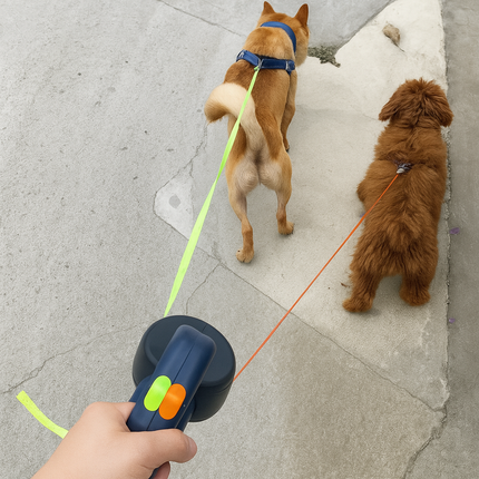 Wearclo | Dual Dog Retractable Leash with 360° Swivel for Tangle-Free Walks 1