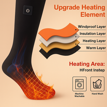 Wearclo | Electric Heating Winter Socks with Intelligent Temperature Control | Full Foot Warmth for Outdoor Activities 2