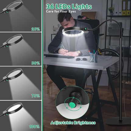 Wearclo | Full-Sided Magnifying Glass with LED Light & Adjustable Gooseneck | Hands-Free Aid for Enhanced Vision 2