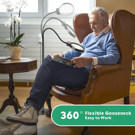 Wearclo | Full-Sided Magnifying Glass with LED Light & Adjustable Gooseneck | Hands-Free Aid for Enhanced Vision 3