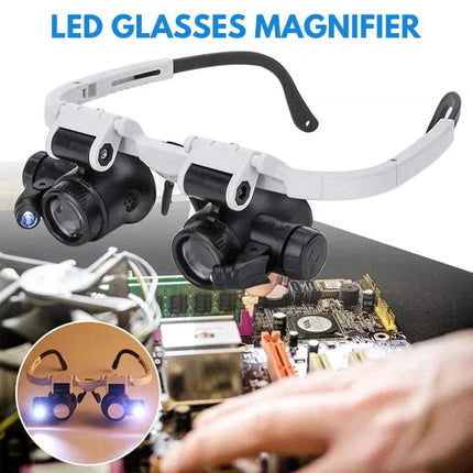 Wearclo | Magnifying Glass with Light & Interchangeable Lenses | 8x, 15x, 23x Magnification for Precision Viewing 2
