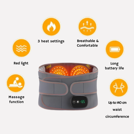 Wearclo | Massage Belt with Red Light & Heat Therapy for Muscle Relief 2