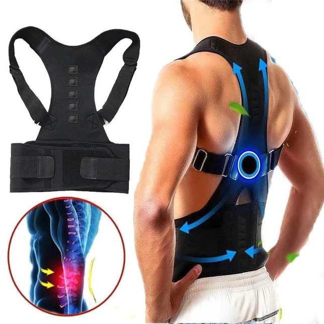 Wearclo | Posture Corrector Back Brace with Magnetic Therapy | Adjustable Support Belt for Pain Relief and Comfort 0