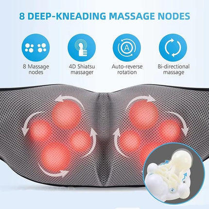 Wearclo | Shiatsu Massage Cushion with Infrared Heating | Portable Relief for Neck and Shoulder Pain 4