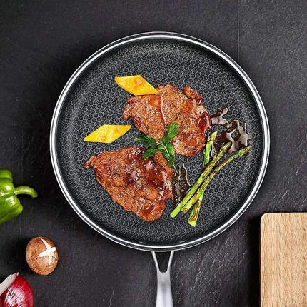 Wearclo | Stainless Steel Hexagonal Skillet with Non-Stick Surface | Durable Cookware for Healthy Meals 1