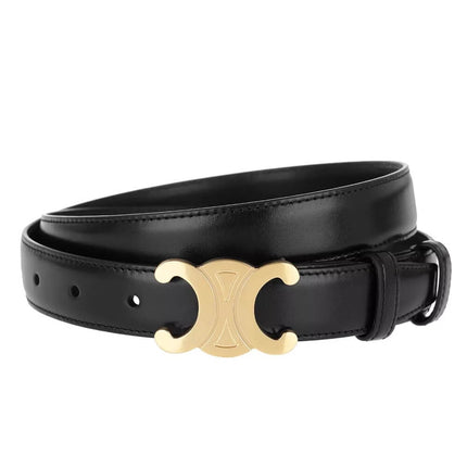 Wearclo | Vintage-Inspired Vegan Leather Belt with Gold CC Logo | Stylish Accessory for Ethical Fashion 1
