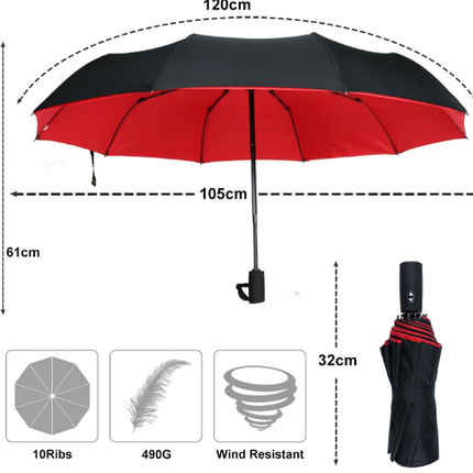 Wearclo | Wind-Resistant Storm Umbrella with Automatic Open Button | Portable Protection Against Rain and Wind 4