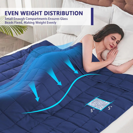 Weighted Cooling Blanket | Even Weight Distribution with Breathable Microfiber | Ideal for Year-Round Comfort 3
