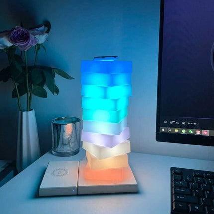 Twistable LED Pillar Lamp with Adjustable Lampshade & 15W Wireless Charger | Versatile Lighting for Home and Workspace