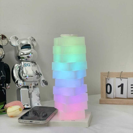 Twistable LED Pillar Lamp with Adjustable Lampshade & 15W Wireless Charger | Versatile Lighting for Home and Workspace