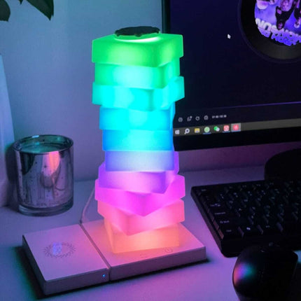 Twistable LED Pillar Lamp with Adjustable Lampshade & 15W Wireless Charger | Versatile Lighting for Home and Workspace