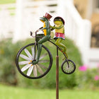 Whimsical Animal Bicycle Windmill with Spinning Wheel | Unique Garden Decor for Playful Outdoor Spaces 0