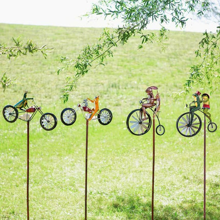 Whimsical Animal Bicycle Windmill with Spinning Wheel | Unique Garden Decor for Playful Outdoor Spaces 3