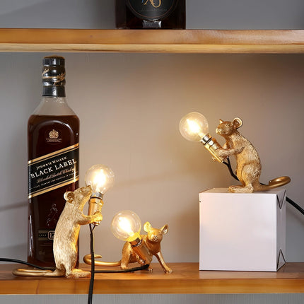Whimsical Decor | Gold Mouse Lamp with Unique Animal Design | Stylish Lighting for Home Ambiance 3