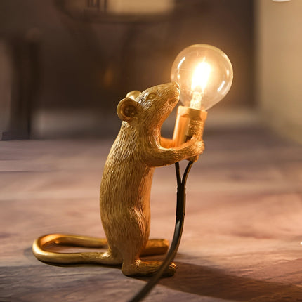 Whimsical Decor | Gold Mouse Lamp with Unique Animal Design | Stylish Lighting for Home Ambiance 8