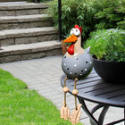 Whimsical Garden Statues | Large Resin Chicken Ornament with Vibrant Eyes | Durable Outdoor Decoration for Unique Charm 0