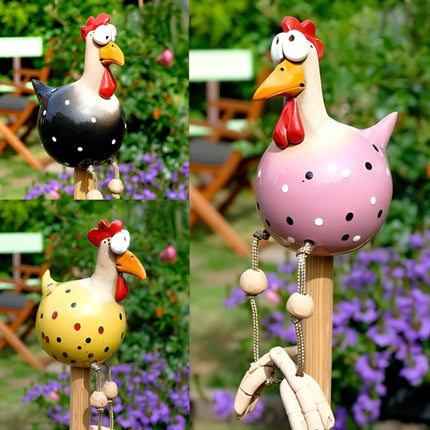 Whimsical Garden Statues | Large Resin Chicken Ornament with Vibrant Eyes | Durable Outdoor Decoration for Unique Charm 2