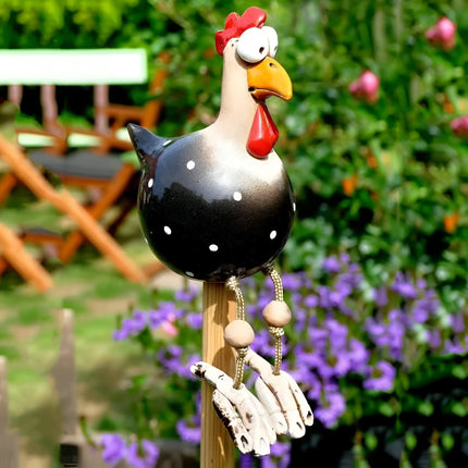 Whimsical Garden Statues | Large Resin Chicken Ornament with Vibrant Eyes | Durable Outdoor Decoration for Unique Charm 3