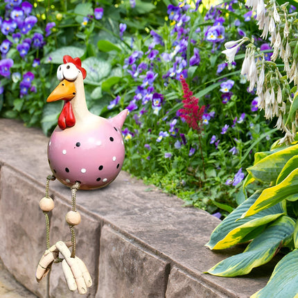 Whimsical Garden Statues | Large Resin Chicken Ornament with Vibrant Eyes | Durable Outdoor Decoration for Unique Charm 5