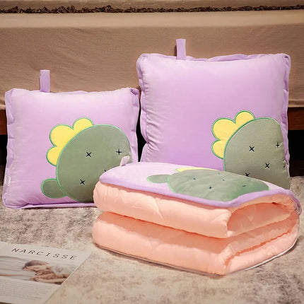 Whimsical Travel Pillow Blanket with Cartoon Toast Design | Cozy Dual-Function for Comfort on the Go 4