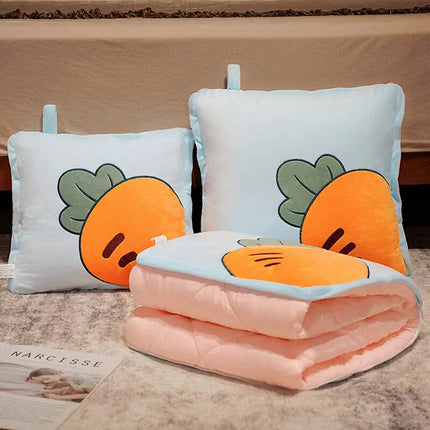 Whimsical Travel Pillow Blanket with Cartoon Toast Design | Cozy Dual-Function for Comfort on the Go 5