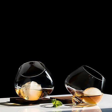Whiskey Glasses Set of 2 or 4, Rotating Whiskey Glass – image 4