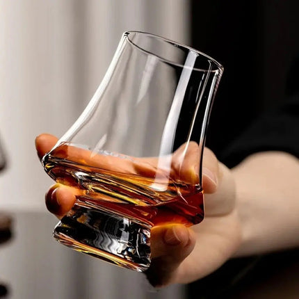 Crystal Whiskey Glass for Tasting, Brandy Glass with Curved Body – image 5