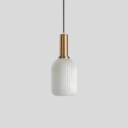 Ceiling Light Fixture, Vintage Glass Hanging Light with Striped Shade for Dining Table – image 19