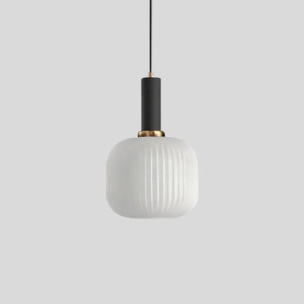 Ceiling Light Fixture, Vintage Glass Hanging Light with Striped Shade for Dining Table – image 23