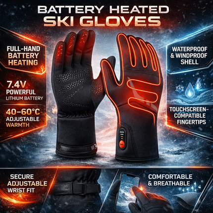 Winter Essentials | Heated Gloves for Men & Women with Waterproof Design | Touchscreen Compatible for Ultimate Warmth 3