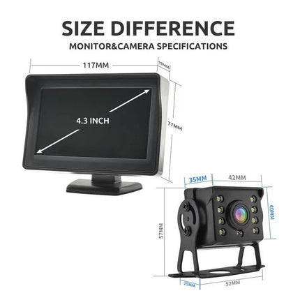 Wireless Reverse Camera System | 4.3-Inch Display with Night Vision | Enhanced Safety for Effortless Parking 7