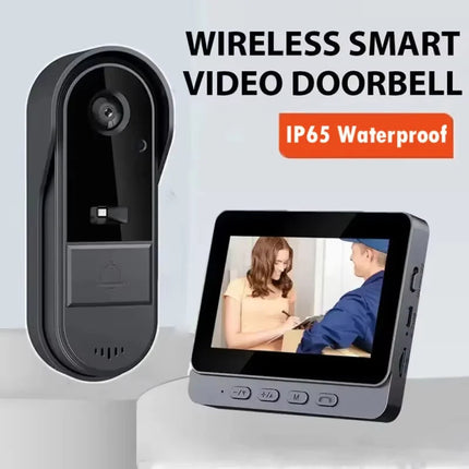 Wireless Video Doorbell with Intercom & HD Night Vision | 4.3 IPS Display for Enhanced Home Security 0
